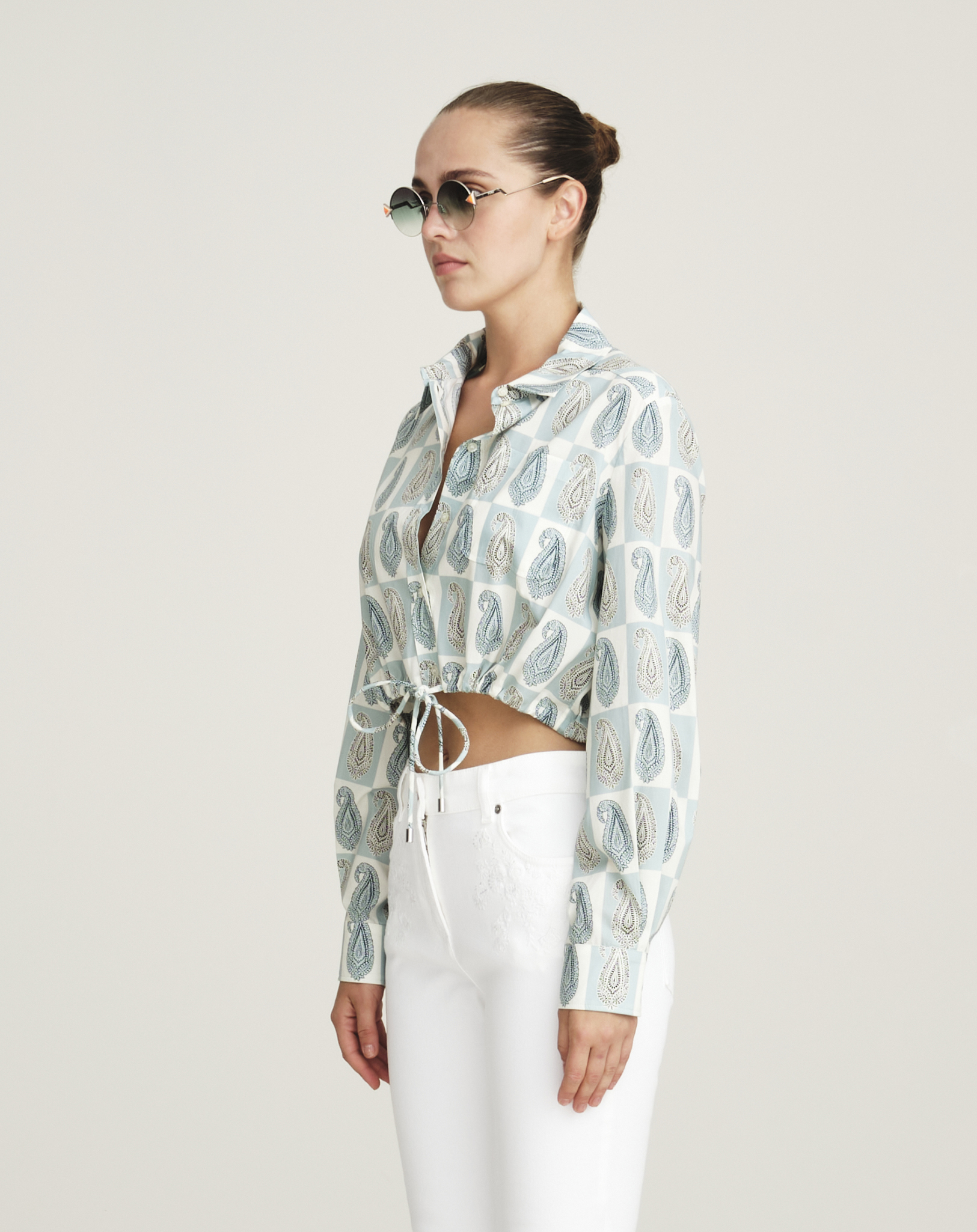 Etro - Floral Paisley Print Cropped Shirt IT42